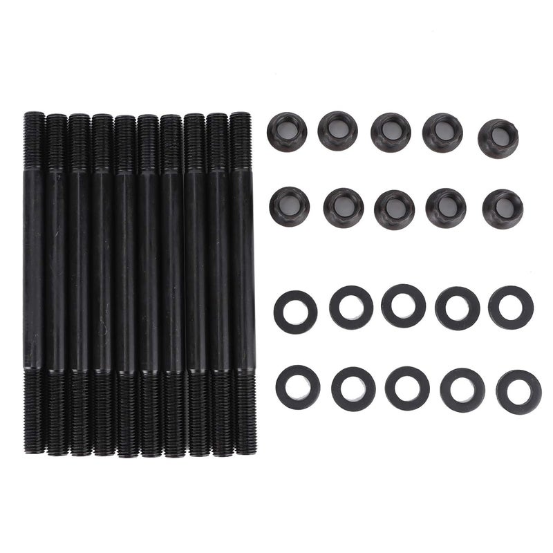 Aramox Cylinder Head Stud, 208-4305 Cylinder Head Stud Kit Bolts Nuts Black for 1996-2000 D16Y7 D16Y8 - Image 1